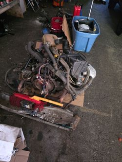 Lot of Used Auto Engine Parts and Wiring