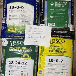 Lesco Lawn Fertilizer/ Weed Control -3 For $110