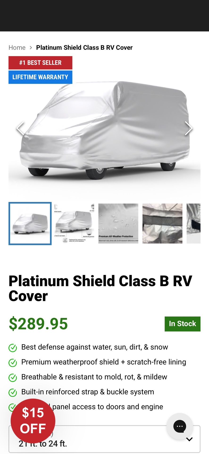 Platinum Class B Van Cover