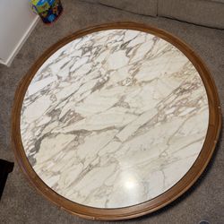 Large Round Marble Top Coffee Table
