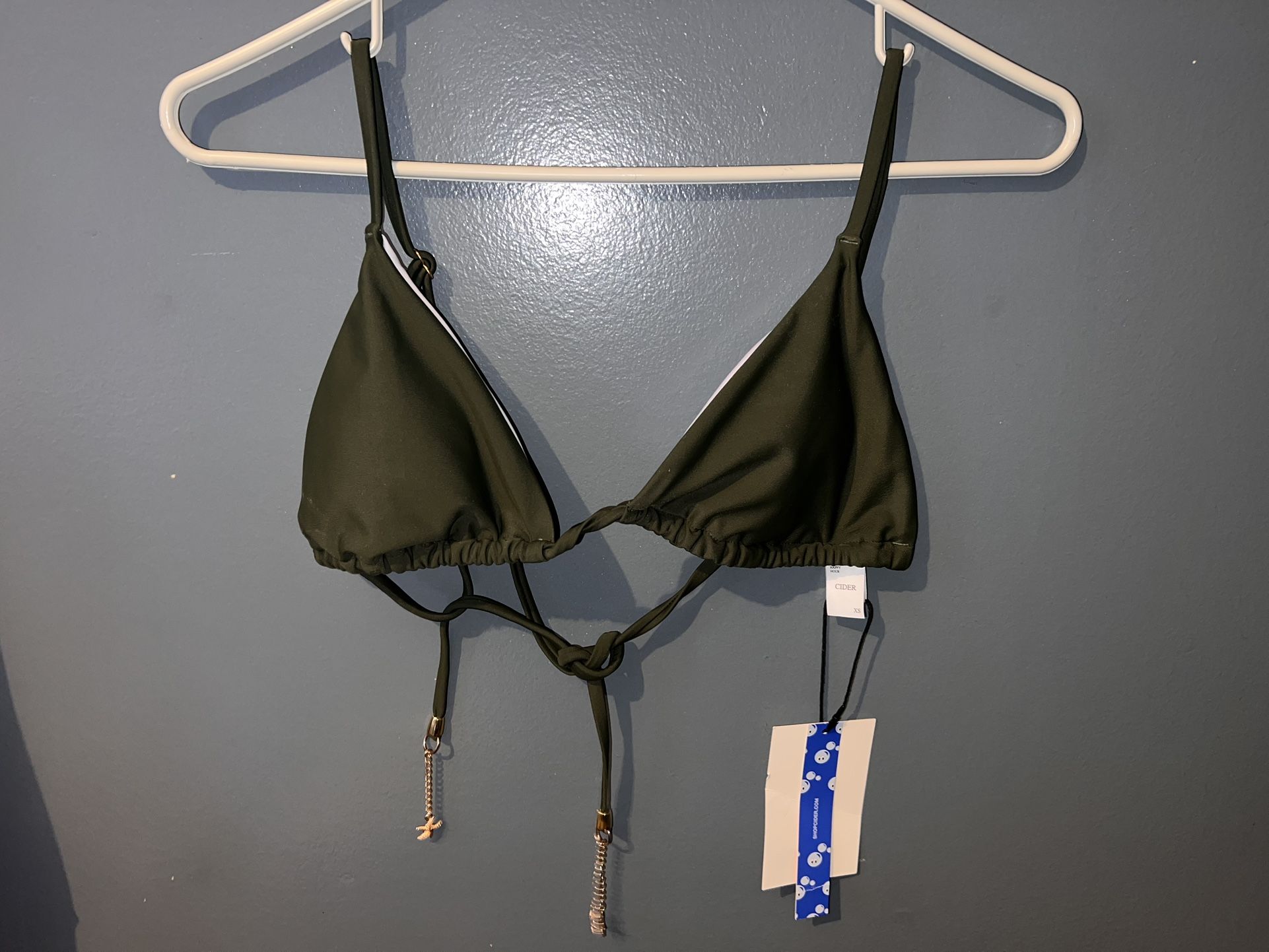 Starfish Chain Detail Knotted Triangle Bikini Set