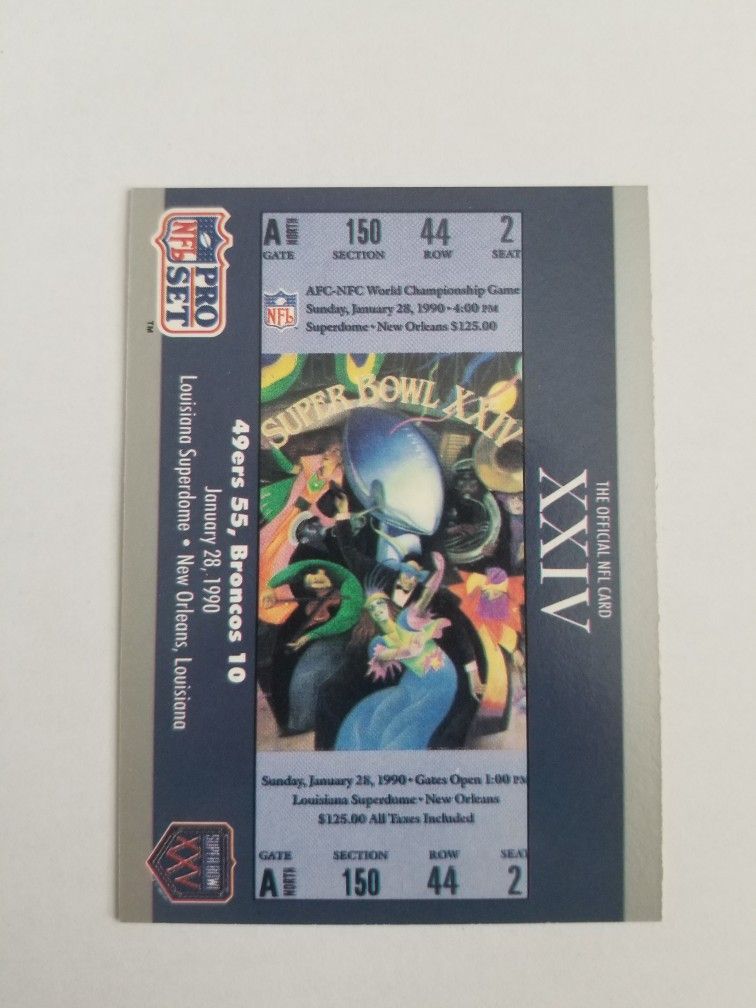 Superbowl 1990 Sports Card Collectable