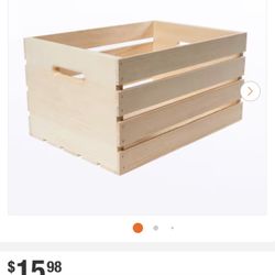 Five 18 in. x 12.5 in. x 9.63 in. Large Wood Crate