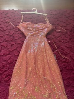 Coral Glittery Dress 