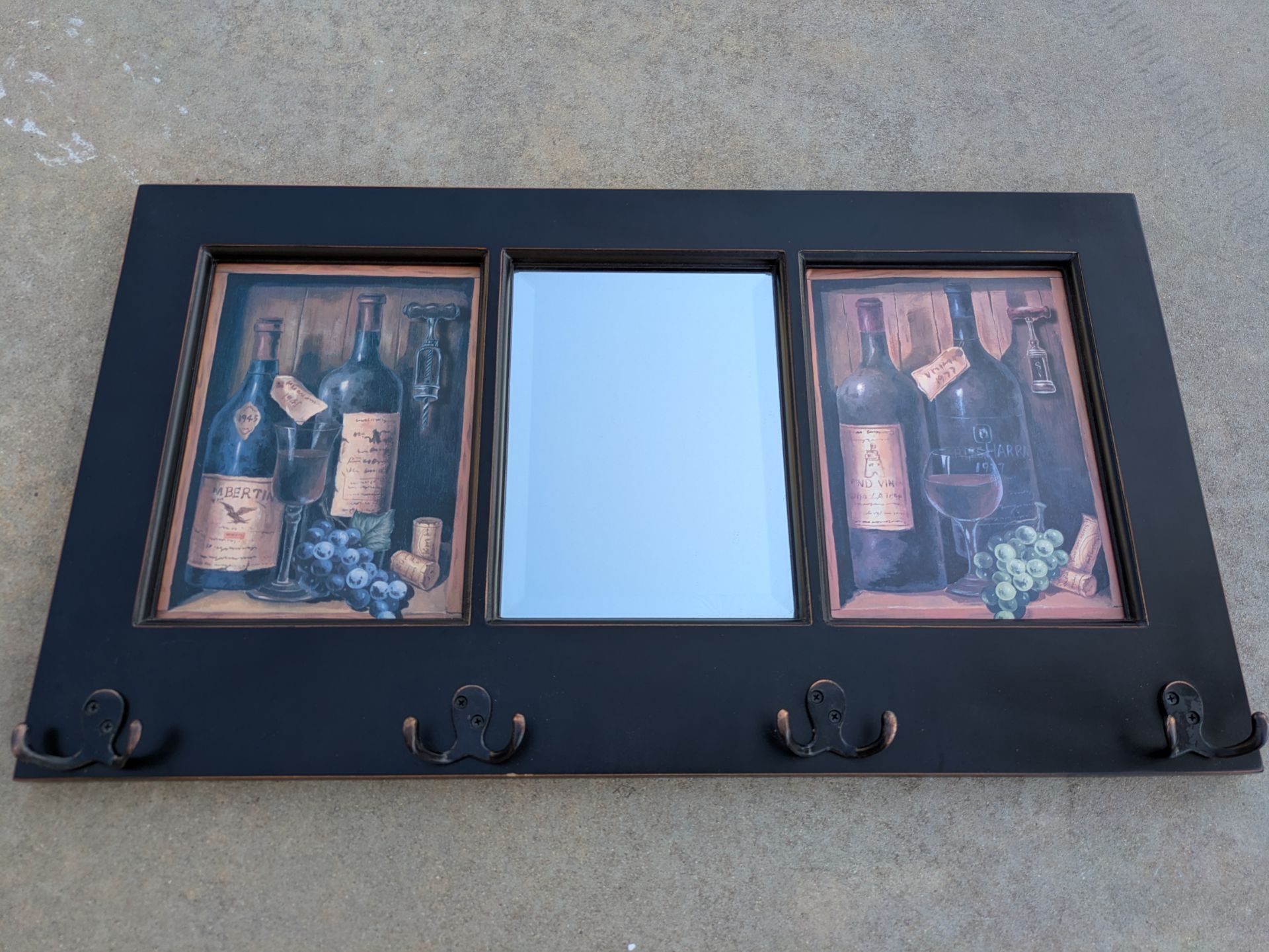 Wine Themed Picture Frame and Coat Rack