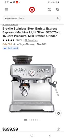Breville Barista Express Espresso Machine BES870XL