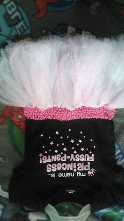 6-9 month handmade tulie onesie dress