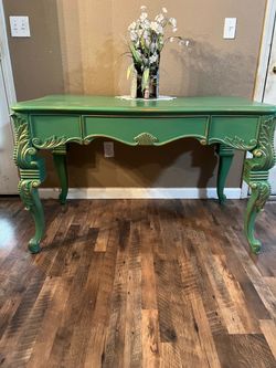 Refurbished vintage desk or vanity or entry way table