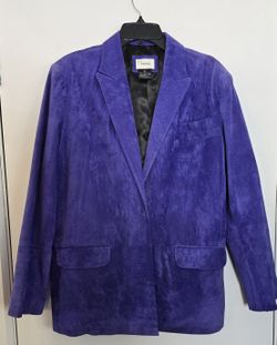 Vtg. Neiman Marcus Women's XL Purple 100% Leather Blazer/Jacket  Rare FINE 