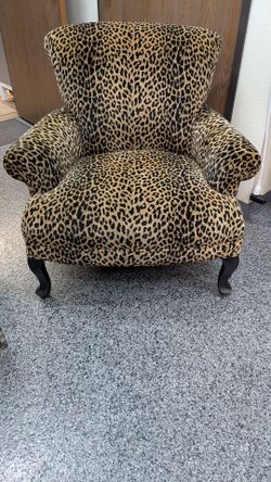 Leopard Print Upholstered Accent Chair