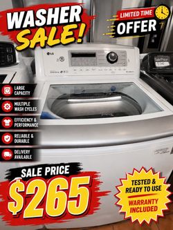 Washer extra large warranty included