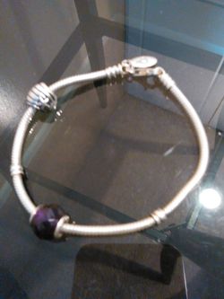 Pandora Bracelet with 2 Retired Charms-Will Meet-See all pics & description