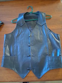 Black leather vest