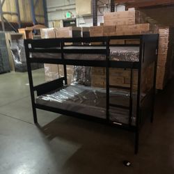 Twin over twin bunk bed. White or espresso. Assembly required. Assembly not included. Taxes included. Free delivery.  Bunk Bed only without Assembly-$