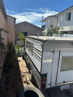 80’s, Belair-style, aluminum camper shell; mini pickup- long bed