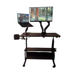 Desk With Dual Monitor Arms
