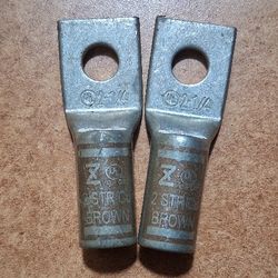 Copper Compression LUGS UL 2 1/4 , 10 Female Dissconnect Terminals 