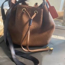 Leather Coach Drawstring Purse