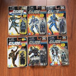 NEW GI Joe SNAKE EYES COBRA STORM SHADOW - Lot of 6 figure