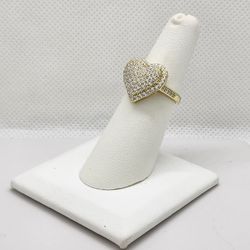 Brand New Sterling Silver 925 Multi CZ Heart Ring
