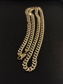 14k Gold Diamond cut Cuban
