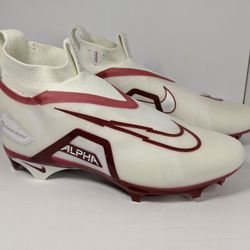Nike Alpha Menace Elite 3 Football Cleats Men's Sz 12 White Dark Red DM1792-100