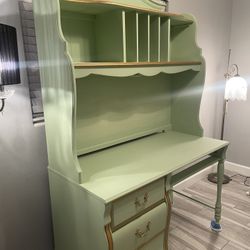 Vintage Stanley Computer Desk And Hutch 