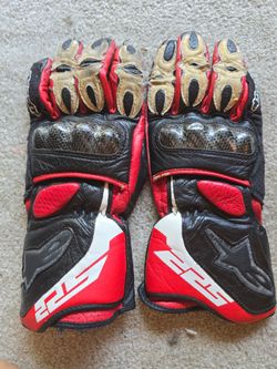 Womens Alpinestars Stella SP-2  gloves Size XL Carbon Knuckle Leather Motorcycle