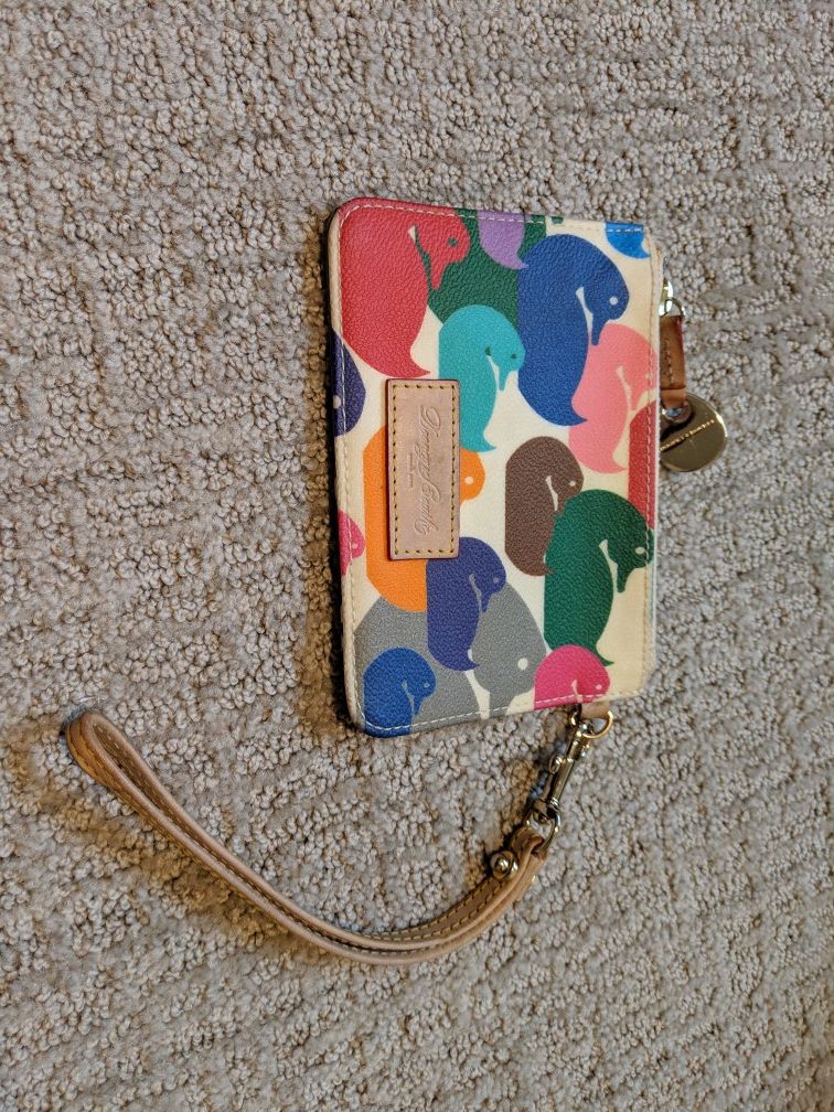 Fun Dooney duck print wristlet