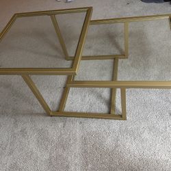 Glass/Gold Coffee Table 