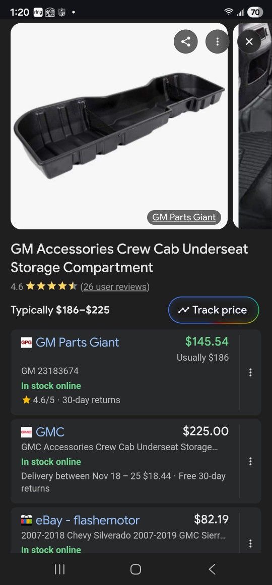 GMC crew Cab Underseat Storage Compartment