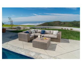 New 6pc outdoor patio furniture sectional sofa set tax included