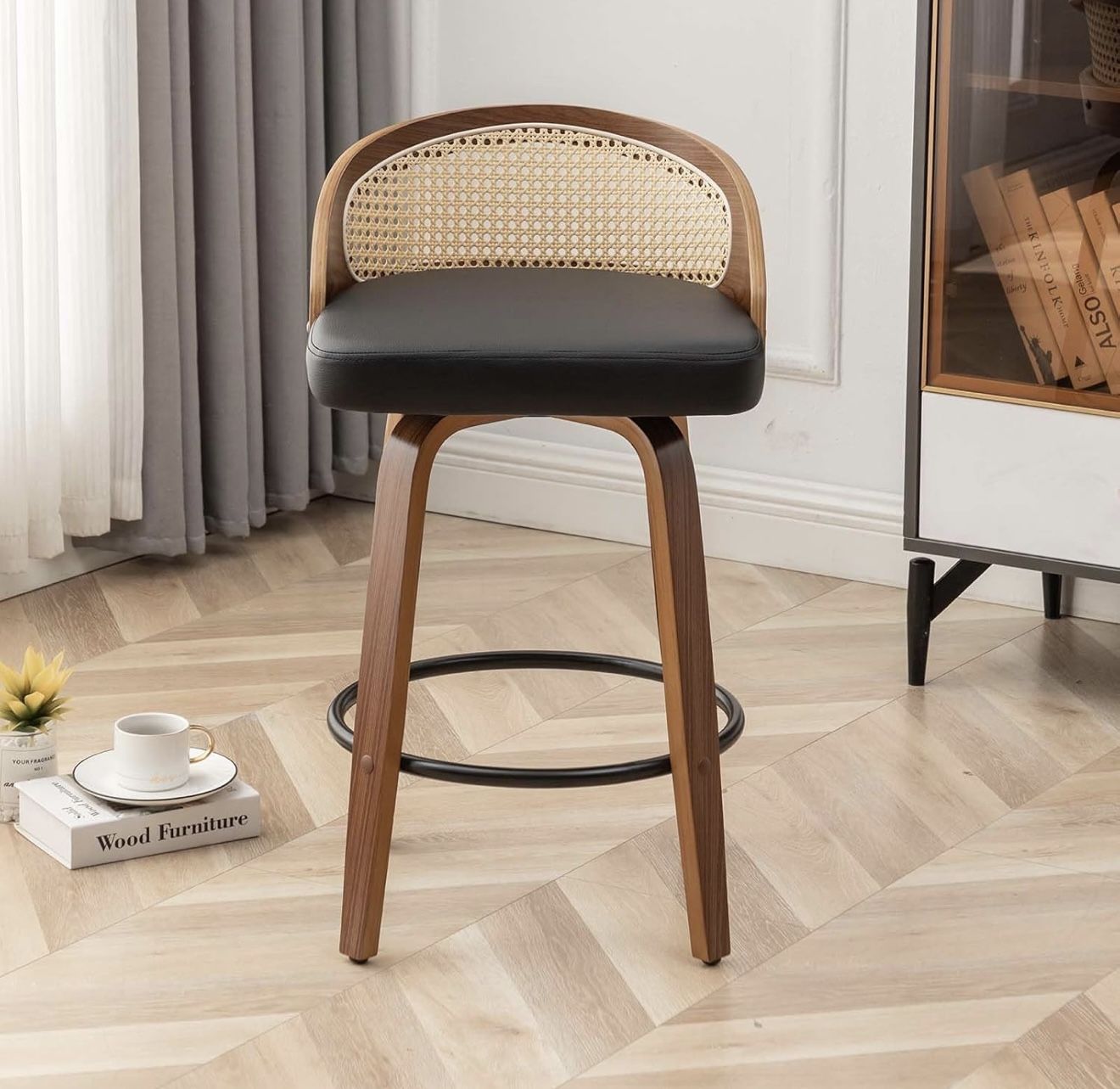 26" Swivel Rattan Bar Stools ( 1pcs)