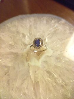 10k Sapphire And Diamond Ring