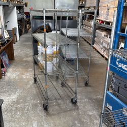 Rolling Metal shelves 