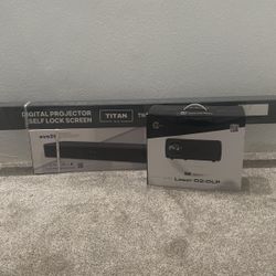 Laser Projector, Soundbar, Screen