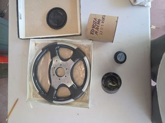 Toyota Land Cruisers steering wheel with steering wheel adapter