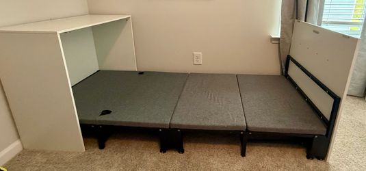 Modern Murphy Cabinet Bed with Twin Mattress