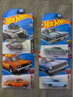 Hot Wheels Lot of 4 Datsun 620 ’64 Impala ’63 Chevy II Pedal Driver NEW