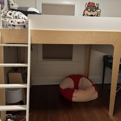 Oeuf full loft Bed And perch Shelf