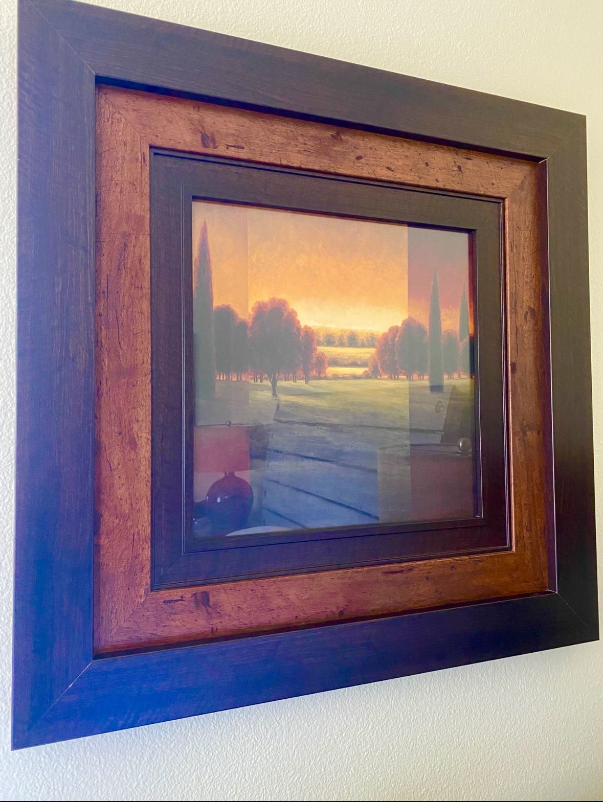 Large Picture Of Tuscany In heavy Wood Frame 35.5” Square