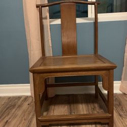 Antique Chinese Elm Dark Ceremonial Chair