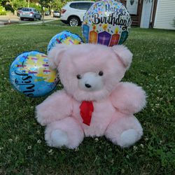 1 ft. big stuffy. Birthday Bear Comes With A Balloon 