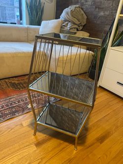 Mirror + Metal Side Table