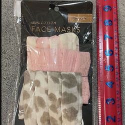 CA. KITSCH COTTON 3  REUSABLE FACE MASKS PACKAGE. HAVE 2.