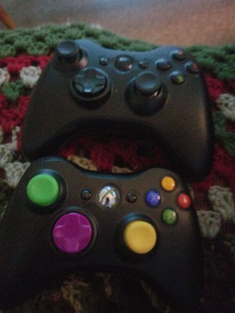 2 modded xbox 360 controllers. One has 27 mods other has 10. Take $50 for both