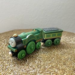 Thomas & Friends Wooden Railway EMILY Train Engine & Tender 2003 Green