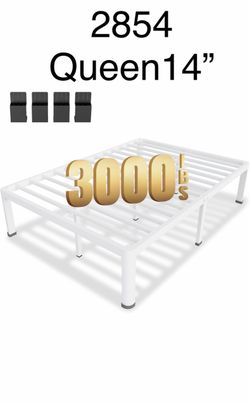 QUEEN 14” WHITE METAL BED FRAME👉 4075 S 32nd St, Phoenix, AZ 85040