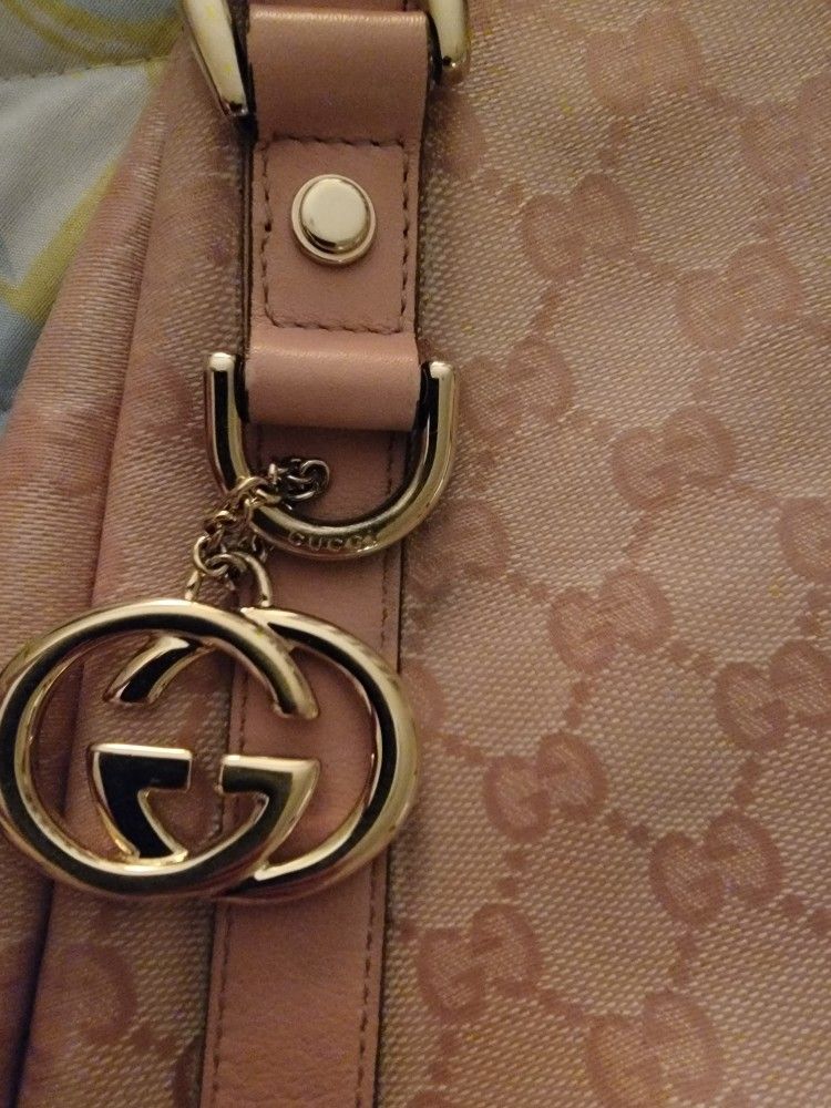 Gucci GG Pink Crystal Coated Abbey Bag Medium