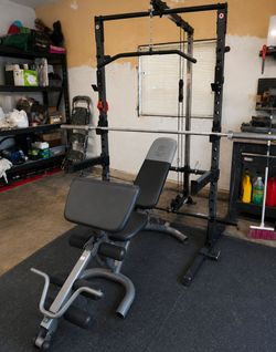 Squat rack with pull down/pulley system